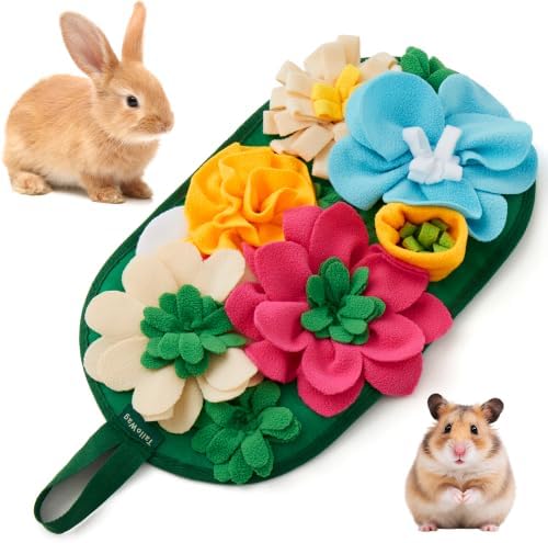 Guinea Pig Snuffle Mat, Rabbit Foraging Mat, Interactive Enrichment Feeding Toy with Slow Feeding Design, Encourages Natural Foraging Skills for Hamsters, Hedgehogs, Kittens & All Small Animals