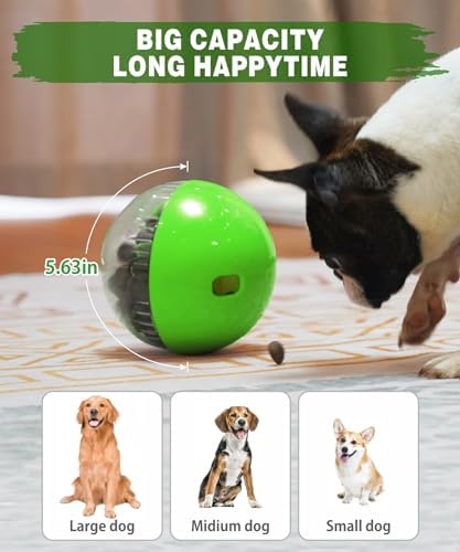 Dog Treat Dispensing Ball Toy - Large Adjustable Food Dispenser