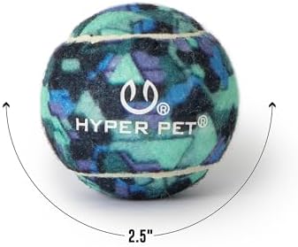 Hyper Pet Tennis Balls for Medium Dogs, 2.5 Inch Size, Pack of 4, Blue Camo