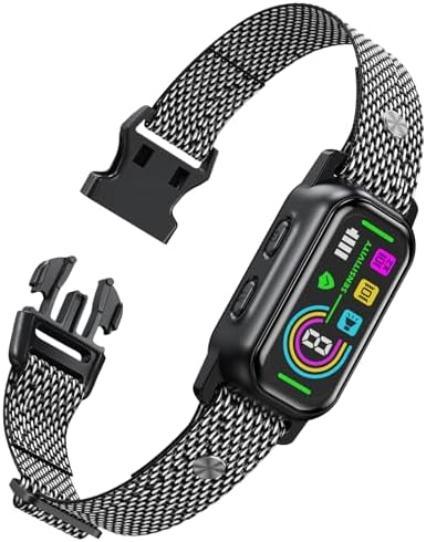 Anti Bark Collar for Medium Dogs, N0-Shock Humane Training Modes | Only Vibration Beep, 8 Levels, Rechargeable Dog Bark Collar with Smart Chip, IP67 Waterproof No-bark Collar for Large Dogs