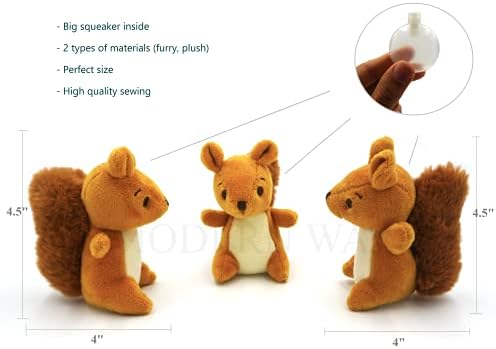 MODERN WAVE - Interactive Squeaky Plush Hide and Seek Squirrel Type Puzzle Toy for Dogs, Medium Size (Acorn and Squirrels)
