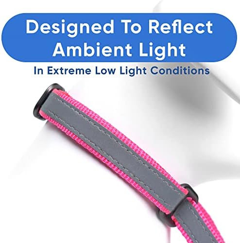 Pawtitas Customized Martingale Dog Collar Reflective Reflective Dog Collar Embroidered Personalized Name Phone Number Adjustable for Puppies Small Medium Large Size Dogs Large Pink