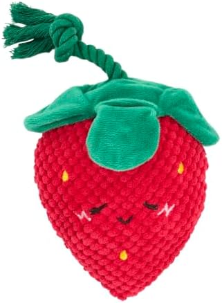 ZippyPaws Crinkle Crops Strawberry Plush Dog Toy – Crinkle Interactive Fruit Toy for Dogs