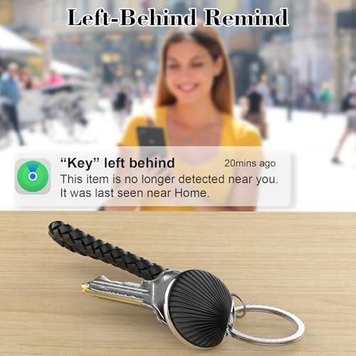 Air Tracker Tags-4 Pack, [MFi Certified] Smart Tag, Pet Bluetooth Tracker for Apple Find My, IP68 Waterproof,Replaceable Battery, Key Finder and Item Locator for Keys, Luggage, Pets, Wallet (iOS Only)