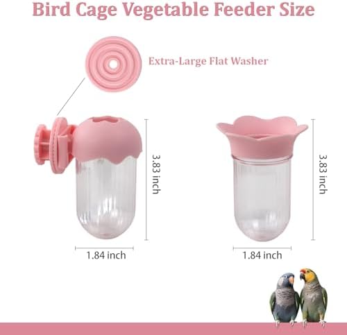2 PCS Bird Food with Water Storage Design, Hanging Birds Feeder (Pink)