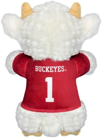 Pets First NCAA Ohio State Buckeyes Goat Plush Toy for Dogs and Cats with Squeaker, Wearing a Team Jersey! Fun & Sporty Goat Shaped Dog Chew Toy, Interactive Pet Toy