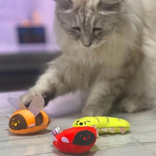 3-Pack Plush Catnip Cat Toys - Backyard Buggin' Series