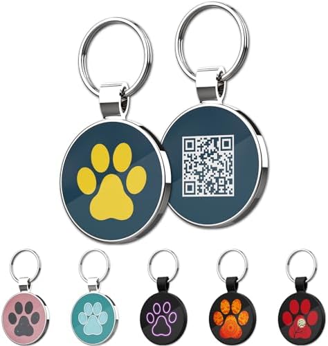 MYLUCKYTAG QR Code Pet ID | Personalized Dog & Cat Collar Tag | Online Profile with Instant Scanned Location Alert Email