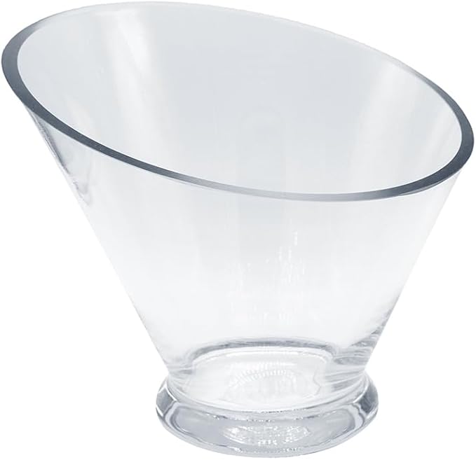 WGVI Slant Cut Calyx Glass Vase, Width 7.25", Height 6.25", Clear Terrarium, Candy Dish, Fruit Jar, Floral Container for Wedding Party Event, Home Office Decor, 8 Pieces