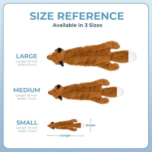 Best Pet Supplies 2-in-1 Stuffless Squeaky Dog Toy - Fox, Medium | No-Stuffing, 2 built-in squeakers, No Mess, Soft, Holds a Plastic Bottle for Added play, Perfect for Moderate chewers