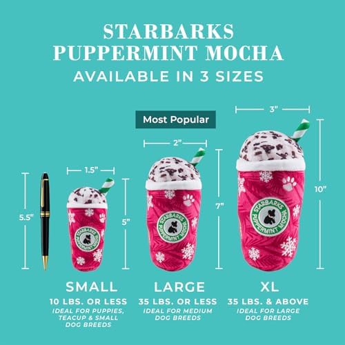 Haute Diggity Dog Starbarks Puppermint Mocha Plush Dog Toy Drink Parody Toy