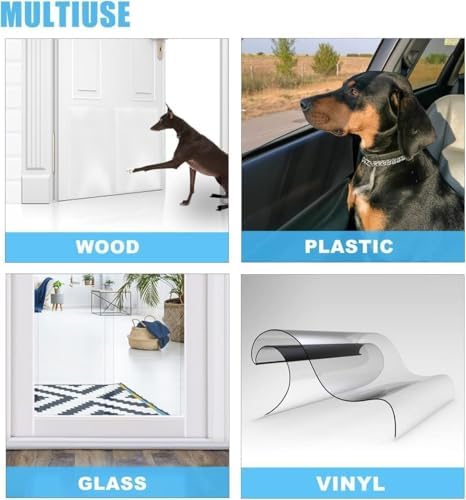 FTSTC Door Protector from Dog Scratching, [Thicken Vinyl] Heavy Duty Claw Guard Door Protector, Flexible Couch Corner Door Claw Shield for Cat, Anti-Scratch Guard for Furnitures(130in X 8.3in)