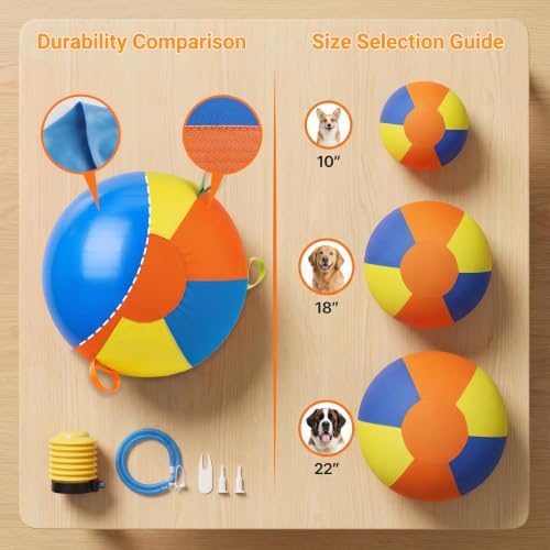 10'' Herding Ball for Dogs & Horses, Inflatable PVC Training Toy
