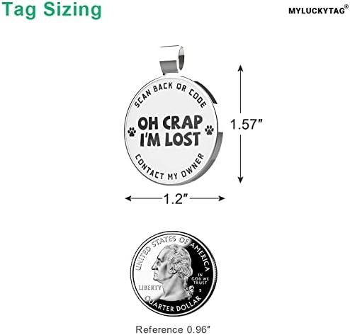MYLUCKYTAG QR Code Dog Tags - Scan for Instant Pet Location Alert Email
