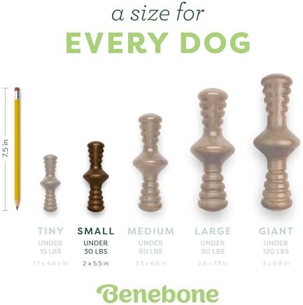 Benebone Zaggler Rolling Dog Chew Toy for Aggressive Chewers, Real Peanut, Made in USA, Small