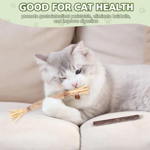 WOUSEDO 6 Pack Silvervine Sticks for Cat, Natural Catnip Toys