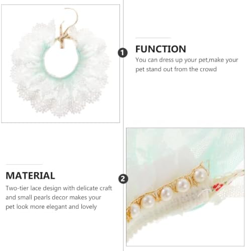 Cat Lace Neckwear with Pearls, Adjustable Flexible Straps Blue