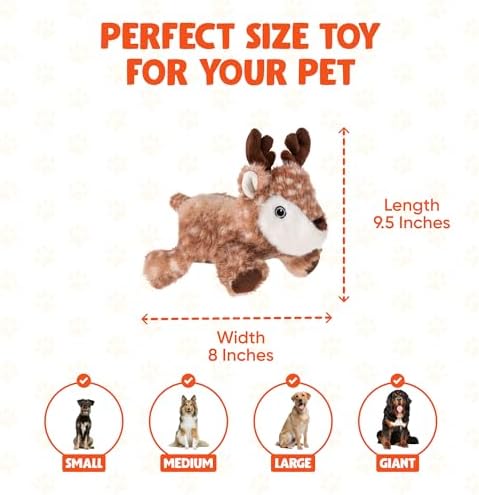 Snugglez Danny the Deer Plush Dog Toy with RuffGuard® Lining
