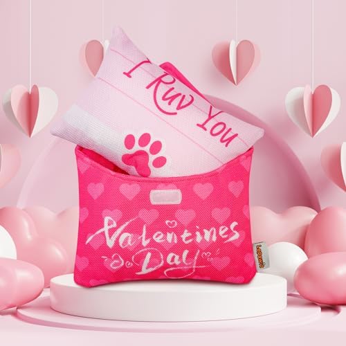 Valentine's Day Dog Toys, Squeaky Dog Toys with Crinkle for Dog Valentine's Day Gifts, Love Letter Toys for Small and Medium Dogs