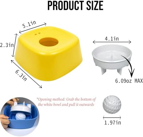 YCD-incerda Slow Feeder Lick Bowl with Rolling Ball (1, Yellow)