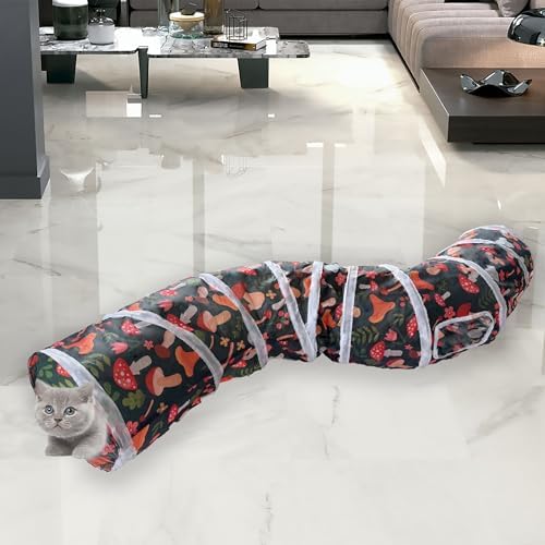 Sheldamy Cat Tunnel, S-2-Way Cat Tunnels for Indoor Cats, Collapsible Cat Play Tunnel, Interactive Toy Maze Cat House for Cats, Puppy, Kitty, Kitten, Rabbit