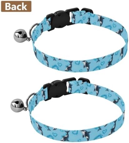 Dolphins Light Blue Dog Collar 2 Pack Dog Collars for Small Dogs Adjustable Length 10.6" to 17.1"