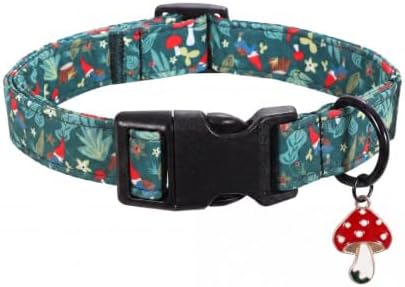 Fall Dog Collar, Mushroom Puppy Collar for Small Dogs, S