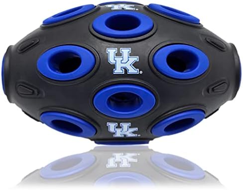 Pets First NCAA Kentucky Wildcats Football Treat Dispensing Toy for Dogs and Cats, Interactive Rubber Ball, Natural Feeding Toy (KY-3622)