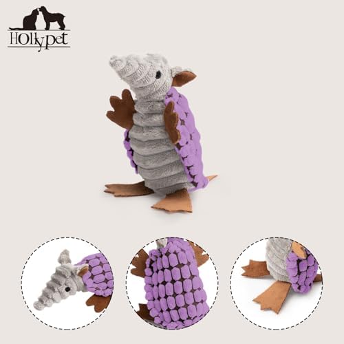 Hollypet Armadillo Squeaky Puppy Dog Toys for Small Medium Dogs, 6"