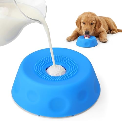 Slow Feeder Dog Lick Sphere Bowl, Non-Slip Lick Toy for Liquid Treat | Premium Durable Material With Large Capacity, Perfect Interactive Toy To Calm Dogs During Daily Feeding