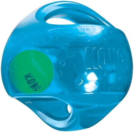 Kong Jumbler Ball - Interactive Toy for Dog & Puppy Playtime - Fetch Toy with Tennis Ball - Dog Supplies for Engaging Play - for Large/XL Dogs - Randomly Provided Color