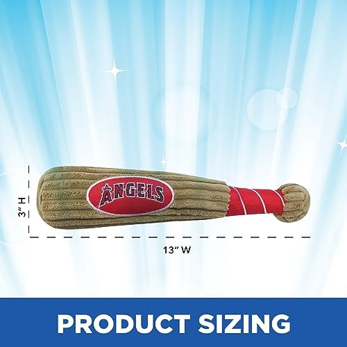 MLB LA Lakers Baseball Bat Toy for DOGS & CATS. Soft Corduroy Plush Dog Toy with Inner SQUEAKER, MLB Chew Toys for Dogs or Cats. Durable Fun Interactive Dog Toy with Team Names and Logo
