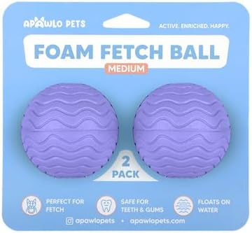 Foam Fetch Ball for Dogs – Durable EVA Foam Dog Ball, Interactive Chew Toy for Dogs, Lightweight Floating Ball for Water, Pool & Outdoor Fetch Games (Purple, Medium)