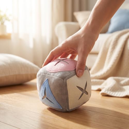 Rabbit Snuffle Ball Treat Dispenser for Bunnies and Rabbits Cloth Material Exercise Enrichment and Mental Stimulation Ball with Smooth Surface for Indoor and Open Areas