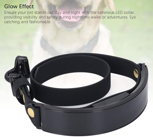 LED Dog Collar, Rechargeable Digital Light Up Dog Collar, Fashionable Smart DIY Screen Dog Safety Collar in The Dark Pet Necklace for Night Walking (Red Light)