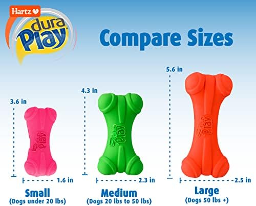 Hartz DuraPlay Bacon Scented Dog Toys, Large (Color May Vary) (Pack of 2)