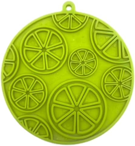 SodaPup Citrus eMat – Durable Enrichment Feeder Made in USA from Non-Toxic, Pet-Safe, Food Safe Rubber for Mental Stimulation, Avoiding Overfeeding, Fresh Breath, Digestive Health, Calming, & More