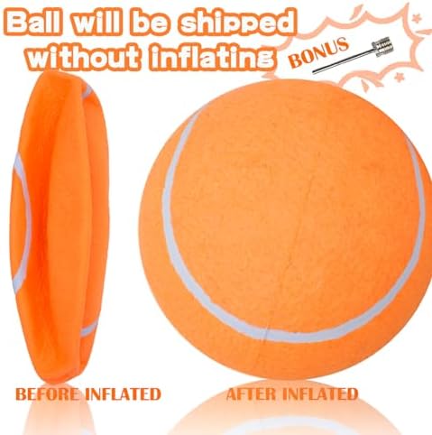 Banfeng Big Tennis Ball for Dogs, Giant Dog Tennis Ball Toy Large Outdoor Sports Gift for Small Medium Large Dog (Orange, 9.5 inch)