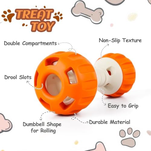 ALL FOR PAWS Dog Frozen Treat Toy, Dog Puzzle Food Ball Toy for Medium Large Dogs, Reusable Treat Dispensing Dog Toys to to Keep Them Busy and Reduces Anxiety, Dog Licking Toy, Easy to Clean