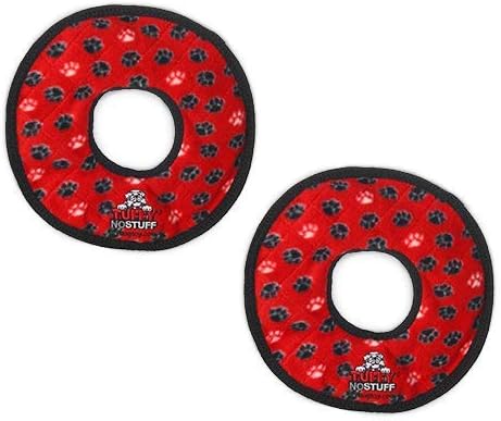 TUFFY® : 2 Pack No Stuff Ring Dog Toy: Ultra Durable Plush Toy with Multiple Layers & Reinforced Seams, Washable and Floats, Original Construction