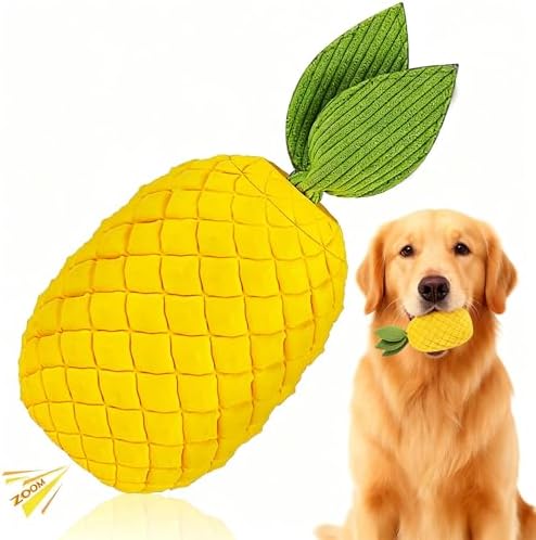 Pineapple Dog Toy for Aggressive Chewers, Tough Rubber