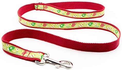 Durable Engraved Dog Collar Adjustable Sizing Fabric (Red Christmas)