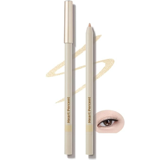 Heart Percent Dote On Mood Gel Eyeliner Pencil – Long-Lasting Waterproof Smudge Proof Smooth Retractable, Aegyo Sal Makeup, Under Eye Highlighter with Built-In Sharpener, #05. Light Gold