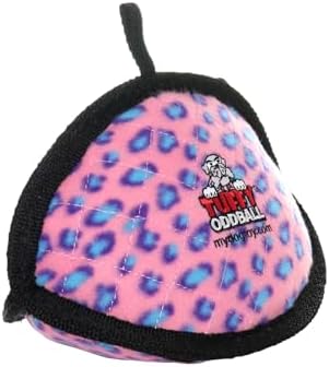 TUFFY - World's Tuffest Soft Dog Toy-Ultimate Odd Ball Pink Leopard-Multiple Layers. Made Durable, Strong & Tough. Interactive Play (Tug, Toss & Fetch). Machine Washable & Floats