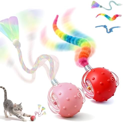 Interactive Cat Toys for Indoor Cats,3-Tails,Automatic Moving Kitten Toys