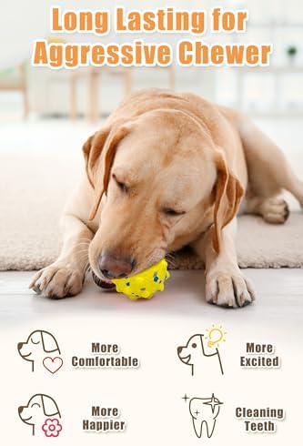 Moonorange 3.7'' Dog Balls for Dogs Aggressive Chewers Indestructible Tennis Durable Bouncy Interactive Dog Toy for Fetch Game Floating Balls (Blue Large)