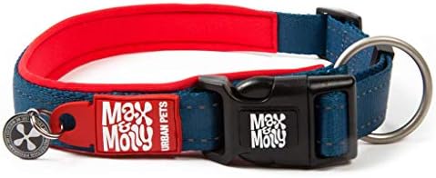 Max & Molly Matrix Smart ID Dog Collar, Ultra Comfortable Padded Neoprene Sport Dog Collar with Reflective Stitching & Lost Pet Protection, Red Medium