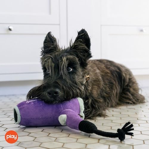 P.L.A.Y. Cute Plush Dog Toys - Splish Splash Bathtime Themed Durable Squeaker Chew Toy, Great for Puppies & Small, Medium, Large Dogs - Machine Washable, Recycled Materials (Howlin' Hair Dryer)