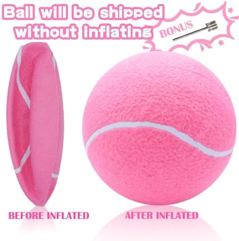 Banfeng Big Tennis Ball for Dogs, Giant Dog Tennis Ball Toy Large Outdoor Sports Gift for Small Medium Large Dog (Pink, 9.5 inch)