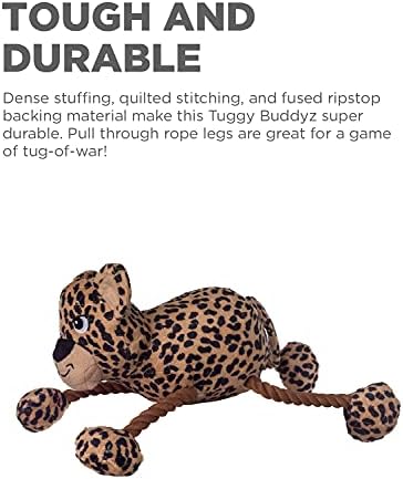 Outward Hound Tuggy Buddyz Leopard Squeaky Rope Dog Toy